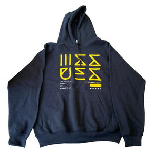 Hooligans Internation Hoodie Mens Sz Medium Football Rugby Greek Kangaroo Pocket